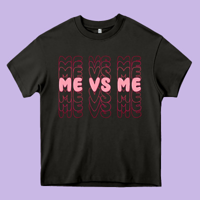 Me Vs Me Heavy Core Tee Designed By Maliassmallbusiness