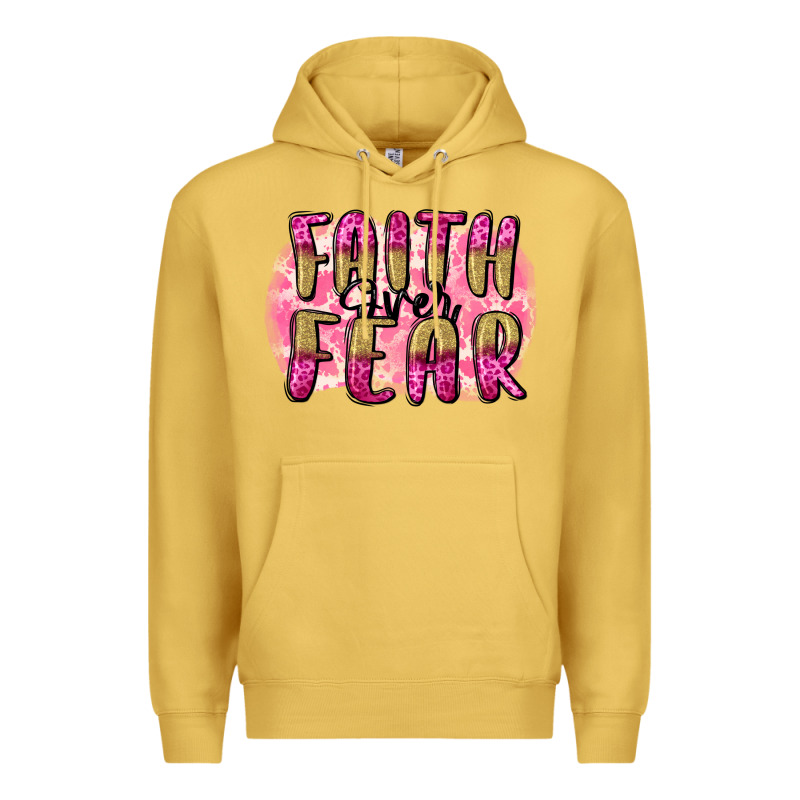 Faith Over Fear  Breast Cancer Awareness Premium Hoodie by FaDigitalArtStudio | Teevron