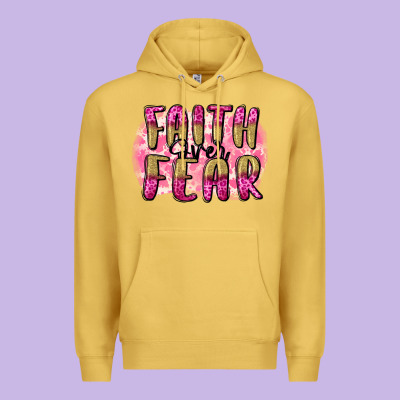 Faith Over Fear  Breast Cancer Awareness Premium Hoodie Designed By Fadigitalartstudio