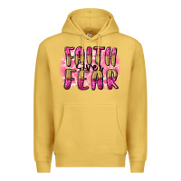 Antique Gold Faith over fear  Breast Cancer Awareness Premium Hoodie - FaDigitalArtStudio