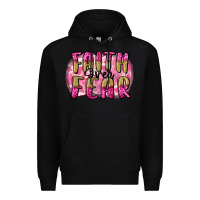 Black Faith over fear  Breast Cancer Awareness Premium Hoodie - FaDigitalArtStudio