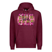 Burgundy Faith over fear  Breast Cancer Awareness Premium Hoodie - FaDigitalArtStudio