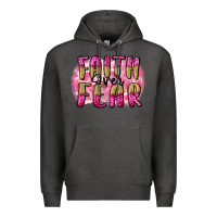 Charcoal Heather Faith over fear  Breast Cancer Awareness Premium Hoodie - FaDigitalArtStudio