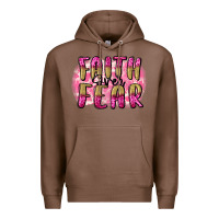 Chestnut Faith over fear  Breast Cancer Awareness Premium Hoodie - FaDigitalArtStudio