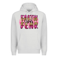 Dove Grey Faith over fear  Breast Cancer Awareness Premium Hoodie - FaDigitalArtStudio