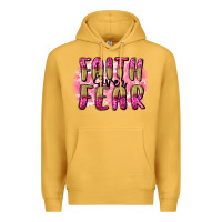 Mustard Faith over fear  Breast Cancer Awareness Premium Hoodie - FaDigitalArtStudio