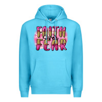 Ocean Blue Faith over fear  Breast Cancer Awareness Premium Hoodie - FaDigitalArtStudio