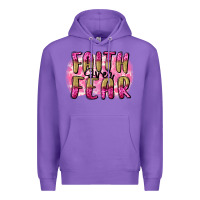 Purple Faith over fear  Breast Cancer Awareness Premium Hoodie - FaDigitalArtStudio