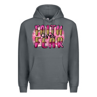 Rock Faith over fear  Breast Cancer Awareness Premium Hoodie - FaDigitalArtStudio