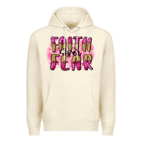 Sandshell Faith over fear  Breast Cancer Awareness Premium Hoodie - FaDigitalArtStudio