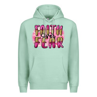 Seafoam Faith over fear  Breast Cancer Awareness Premium Hoodie - FaDigitalArtStudio