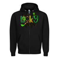 Black One lucky mom St. Patrick's Zipper Hoodie - OliviaCreatesArt