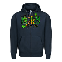 Navy One lucky mom St. Patrick's Zipper Hoodie - OliviaCreatesArt