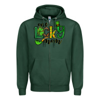 Sports Green One lucky mom St. Patrick's Zipper Hoodie - OliviaCreatesArt