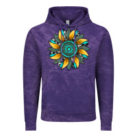 Cloud Purple sunflower gemstone leopard Vintage Hoodie - Artiststas
