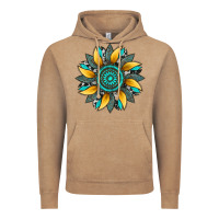 Vintage Coffee sunflower gemstone leopard Vintage Hoodie - Artiststas