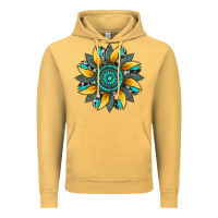 Vintage Mustard sunflower gemstone leopard Vintage Hoodie - Artiststas