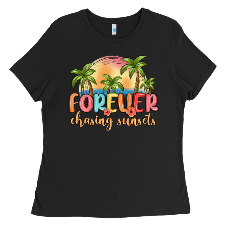 Forever Chasing Sunsets Ladies Tee by MaliasSmallBusiness | Teevron