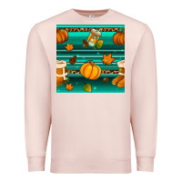 Pale Pink autumn seamless pattern Premium Sweatshirt - BundleAndBundleShop