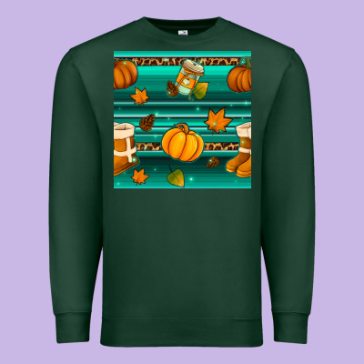 Autumn Seamless Pattern Premium Sweatshirt Designed By Bundleandbundleshop