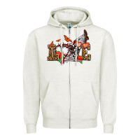 Oatmeal Heather western love for cowgirls olivia Zipper Hoodie - OliviaCreatesArt