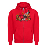 Red western love for cowgirls olivia Zipper Hoodie - OliviaCreatesArt