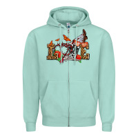 Seafoam western love for cowgirls olivia Zipper Hoodie - OliviaCreatesArt