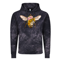 Cloud Black bee with flowers Vintage Hoodie - Artiststas