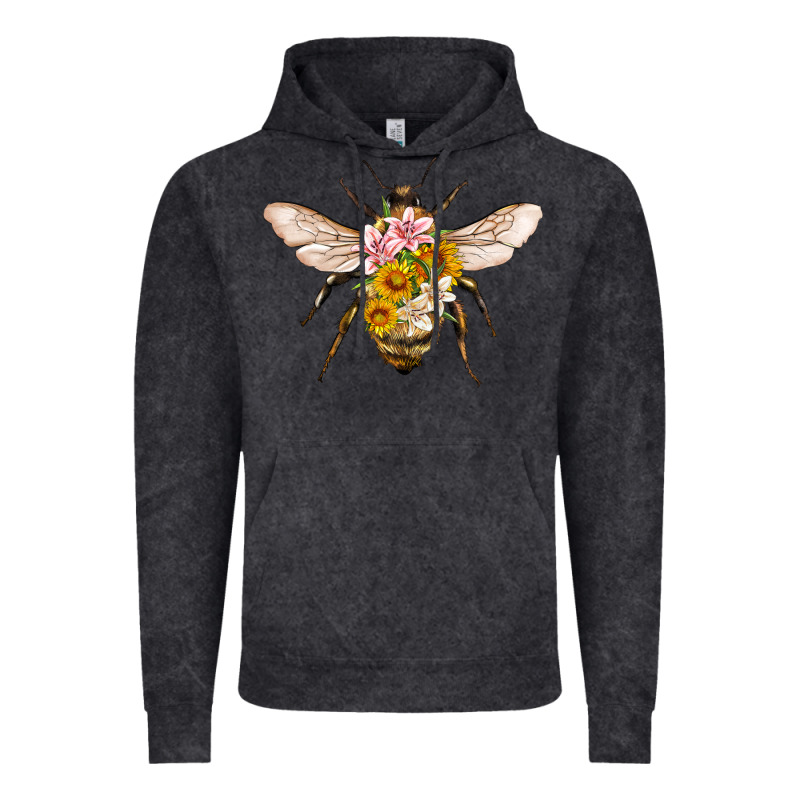 Bee With Flowers Vintage Hoodie by Artiststas | Teevron