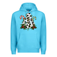 Ocean Blue Lightning Soccer Christmas Tree Premium Hoodie - RanaPortraitStore