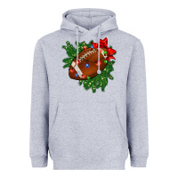 Heather Grey american football christmas with lights and ribbon Heavyweight Hoodie - FaDigitalArtStudio