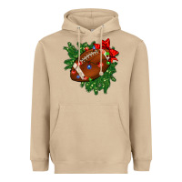 American Football Christmas With Lights And Ribbon Heavyweight Hoodie | Teevron