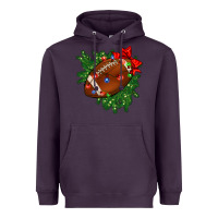 Plum american football christmas with lights and ribbon Heavyweight Hoodie - FaDigitalArtStudio