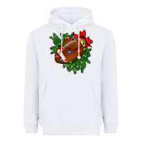 White american football christmas with lights and ribbon Heavyweight Hoodie - FaDigitalArtStudio