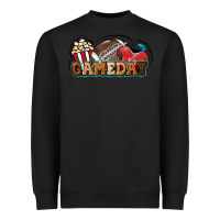 Black Game day football popcorn Heavyweight Sweatshirt - HowdyJamesFarm