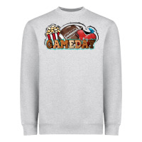 Heather Grey Game day football popcorn Heavyweight Sweatshirt - HowdyJamesFarm