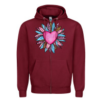 Burgundy valentine's day sunflower olivia Zipper Hoodie - OliviaCreatesArt