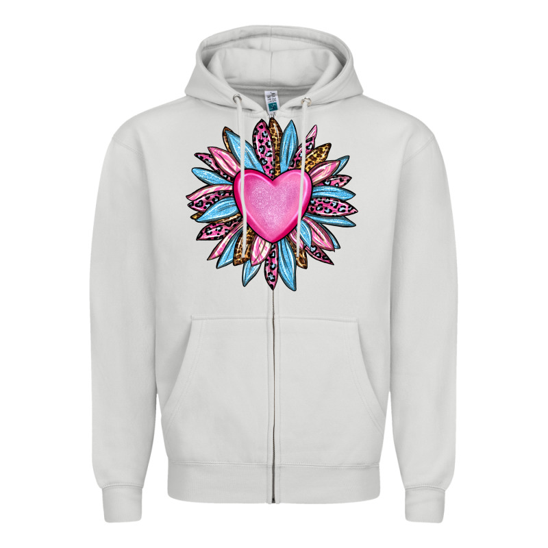 Valentine's Day Sunflower Olivia Zipper Hoodie by OliviaCreatesArt | Teevron