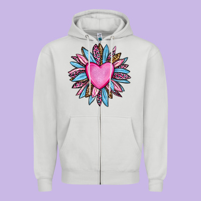 Valentine's Day Sunflower Olivia Zipper Hoodie Designed By Oliviacreatesart