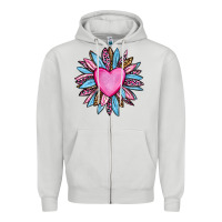 Dove Grey valentine's day sunflower olivia Zipper Hoodie - OliviaCreatesArt
