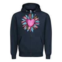 Navy valentine's day sunflower olivia Zipper Hoodie - OliviaCreatesArt