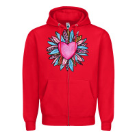 Red valentine's day sunflower olivia Zipper Hoodie - OliviaCreatesArt