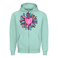 Seafoam valentine's day sunflower olivia Zipper Hoodie - OliviaCreatesArt