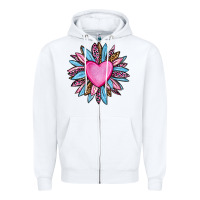 White valentine's day sunflower olivia Zipper Hoodie - OliviaCreatesArt