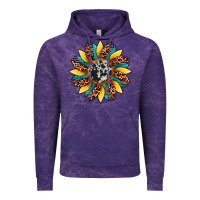Cloud Purple sunflower cowhide leopard Vintage Hoodie - Artiststas