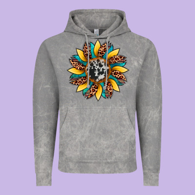 Sunflower Cowhide Leopard Vintage Hoodie Designed By Artiststas