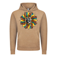 Vintage Coffee sunflower cowhide leopard Vintage Hoodie - Artiststas
