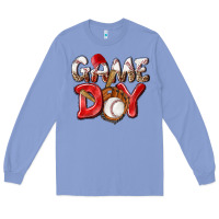 Colony Blue Game day Baseball Long Sleeve Tee - NancyCooperArtShop