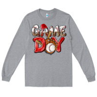 Heather Grey Game day Baseball Long Sleeve Tee - NancyCooperArtShop