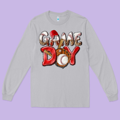 Game Day Baseball Long Sleeve Tee Designed By Nancycooperartshop